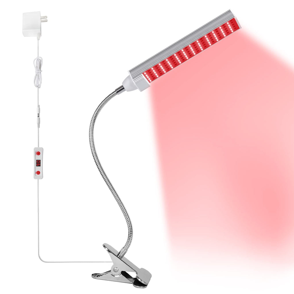 MAINENG Infrared & Red Light Therapy Lamp with Timer, 660nm & 850nm LED - M7685