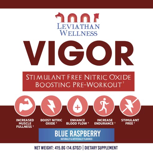Leviathan Wellness Vigor - Stimulant Free, Nitric Oxide Boosting Pre-Workout Powder