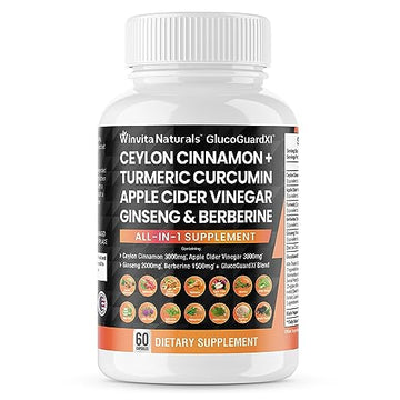 Ceylon Cinnamon 3000mg Apple Cider Vinegar 3000mg Turmeric 2000mg Panax Ginseng 