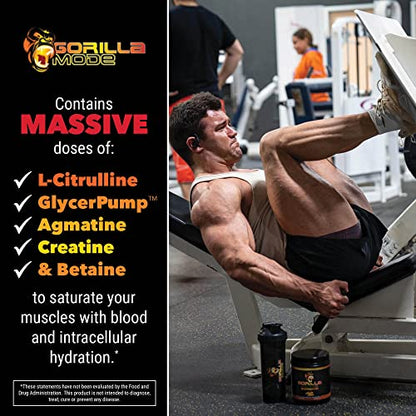 Gorilla Mode Pre Workout - Massive Pumps · Laser Focus · Energy · Power - L-Citrulline