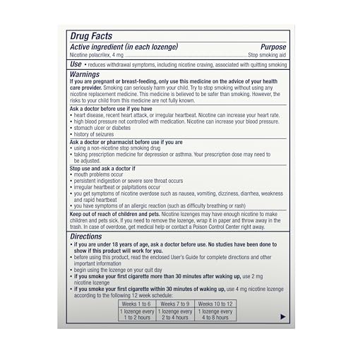 Nicorette 4 mg Mini Nicotine Lozenges to Quit Smoking - Mint Flavored Stop Nicorette