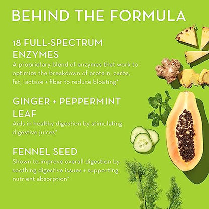 HUM Flatter Me Supplement for Daily Bloating - 18 Full Spectrum Digestive