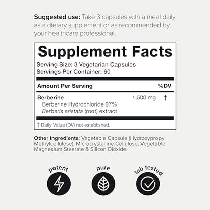 Toniiq Ultra High Strength Berberine 1500mg from The Himalayas Berberine Supplement