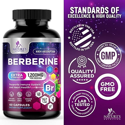 Berberine Supplement 1200mg per Serving - High Absorption Heart Health Support Nature's Nutrition