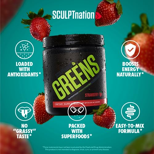 Sculpt Nation by V Shred Greens Strawberry - Premium Greens Powder & Superfood Sculpt Nation