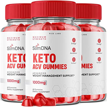 rize labs (3 Pack) SlimDNA Keto Gummies - ACV for Advanced Weight Loss with Apple Cider