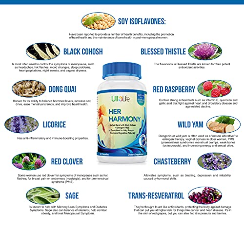 ULTALIFE Her Harmony Menopause Pills - Best Menopause Supplements for Women ULTALIFE