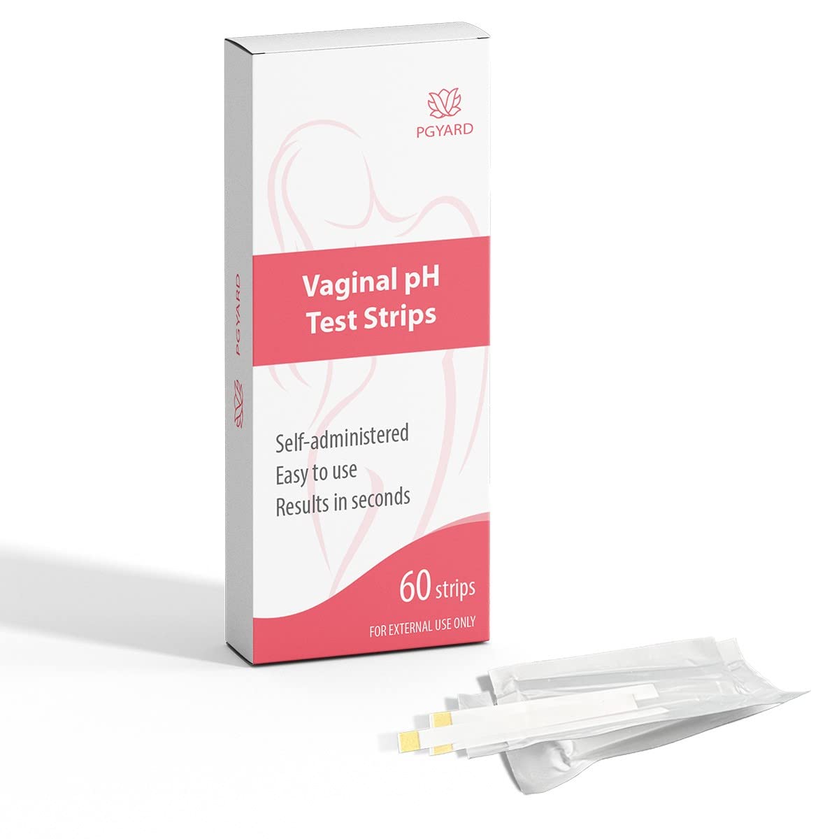 [60 Pack] PGYARD Vaginal Health pH Test Strips, Feminine pH Test, Value Pack