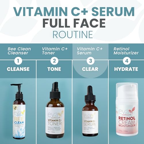 Eva Naturals Vitamin C Face Serum With Hyaluronic Acid - Anti Aging Serum Eva Naturals