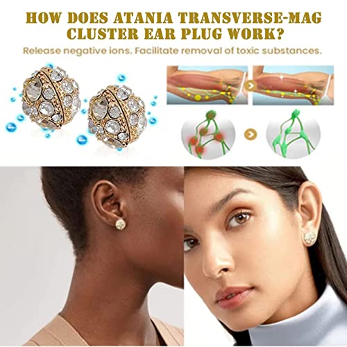 Dorina Ear Acupressure Magnetherapy Detoxi Earrings Set,Magnetic Lymphatic Cubic Zirconia