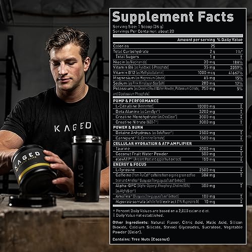 Kaged High Stimulant Pre Workout Powder | Fruit Punch | Pre-Kaged Elite | L-Citrulline