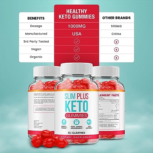 (5 Pack) Slim Plus Keto ACV Gummies - Official - Keto Slim Plus ACV Advanced Weight Loss