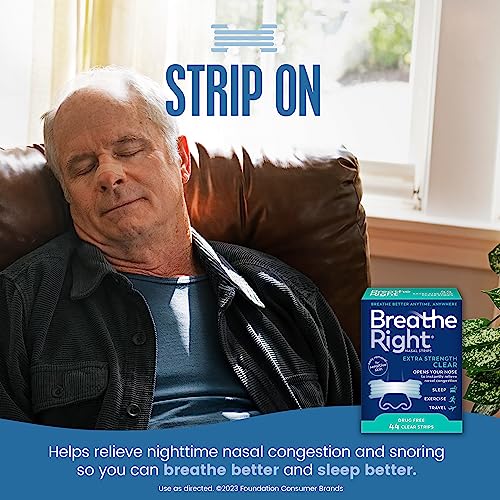 Breathe Right Nasal Strips | Extra Strength | Clear | For Sensitive Skin Breathe Right