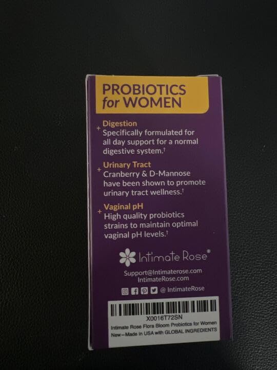 Intimate Rose Combo Pack! Flora Bloom Probiotics for Women (One Bottle) and Boric Balance Boric Acid Intimate Rose