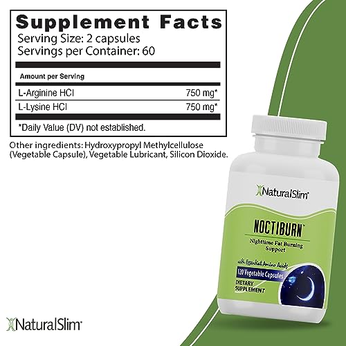 NaturalSlim NoctiBurn Night Fat Burning Support & Metabolism Support Supplements with Essentials NaturalSlim