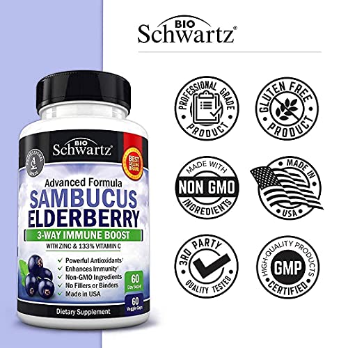 Elderberry with Zinc and Vitamin C for Adults - Immune Support Vitamins BioSchwartz