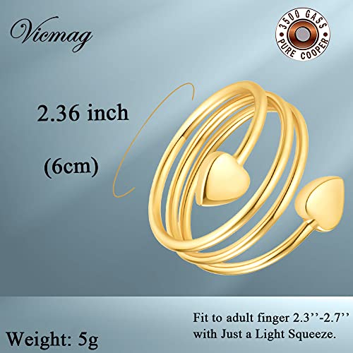 Vicmag Copper Magnetic Ring for Women, Lymphatic Drainage Ring Ladies Fingers Vicmag
