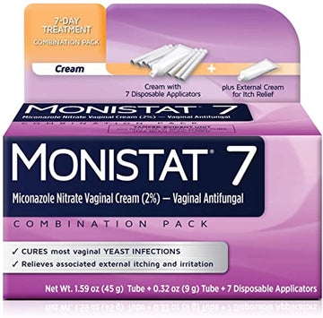 MONISTAT 7-Dose Treatment For Women, 7 Disposable Applicators & External Itch Cream, (Pack of 1)