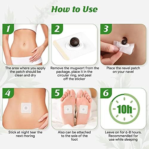 Mugwort Belly Patch for Men and Women with Natural Plant Extracts -60Pcs Body Sculpting SHENFY