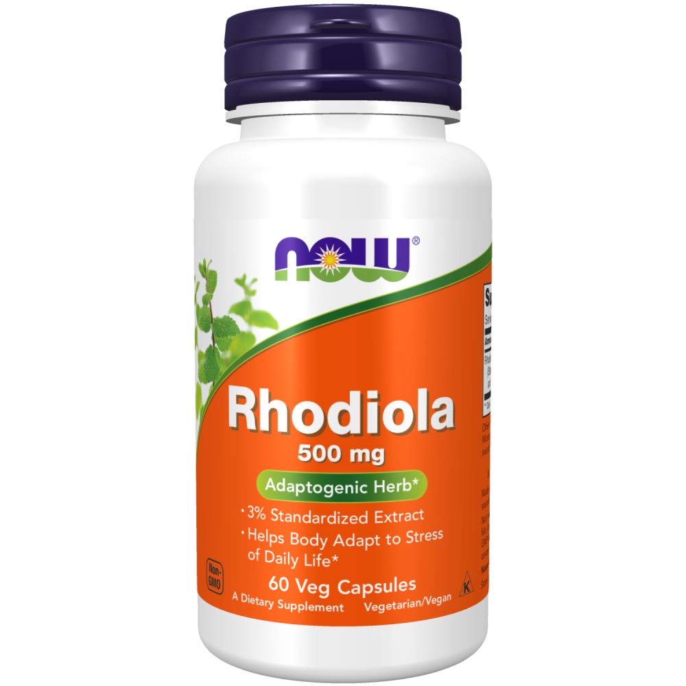 NOW Supplements, Rhodiola 500 mg, Helps Body Adapt to Stress of Daily Life*, Adaptogenic