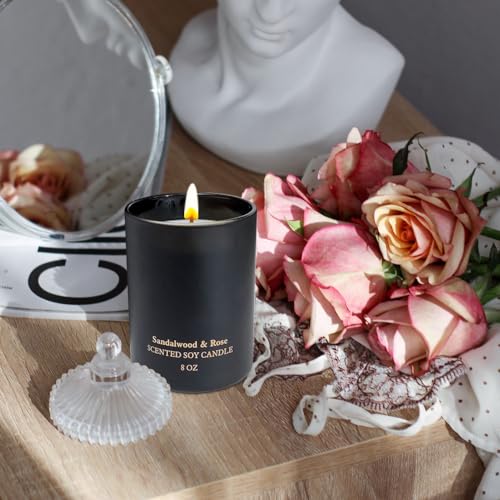 Sandalwood Rose Scented Candles, Christmas Birthday Candle Gifts for Women, Best Friends Kelly's Custom Candles