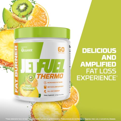 GAT SPORT JetFuel Tropic Thunderburst Thermo Powder for Fat Burning, ZumXR Caffeine