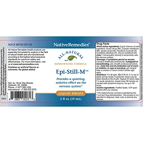 NativeRemedies Epi-Still-M - Natural Homeopathic Formula Provides a Quieting, Sedative Effect Native Remedies