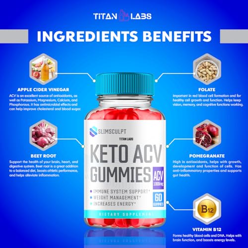 (2 Pack) Slimsculpt Keto ACV Gummies, Slim Sculpt Keto ACV Gummies Advanced Weight Loss 1000MG