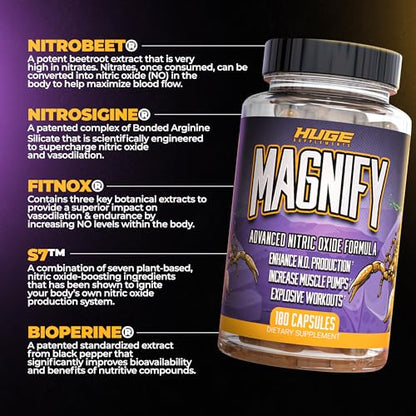 Huge Supplements Magnify, Pump Pills & Nitric Oxide Supplement, Scientifically Based