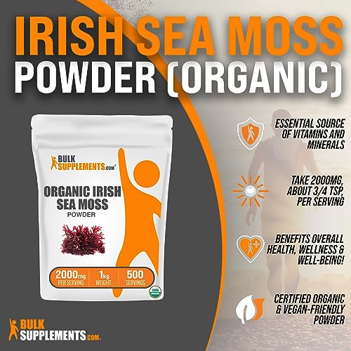 BULKSUPPLEMENTS.COM Organic Irish Sea Moss Powder - Sea Moss Supplement BULKSUPPLEMENTS.COM