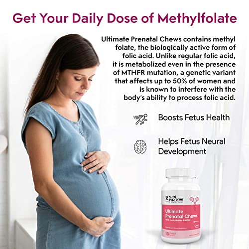 Nutri Supreme Prenatal Vitamin, Chewable Prenatal Vitamins for Women NUTRI-SUPREME RESEARCH