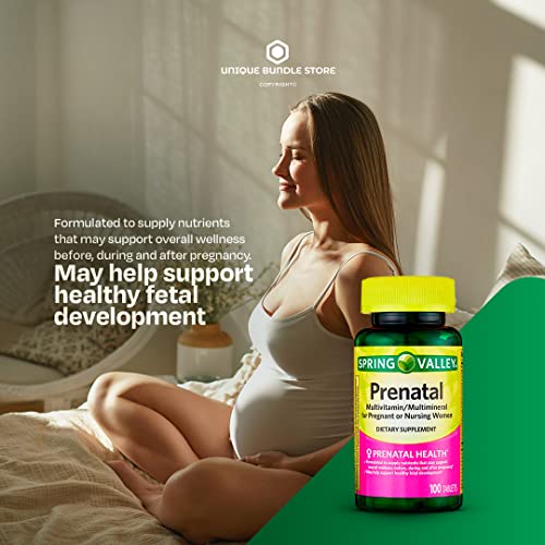 Spring Valley, Prenatal Multivitamin, Multimineral Tablets Dietary Supplement, Prenatals Unique Bundle Store