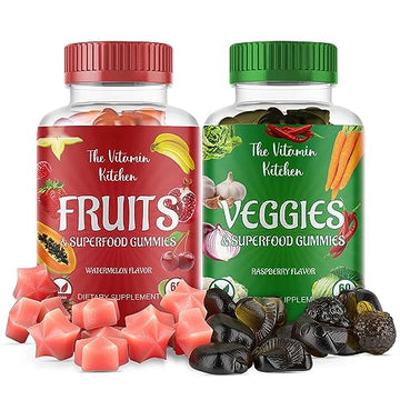 The Vitamin Kitchen Fruit and Veggies Gummies-120 Chews 60 Super Fruits
