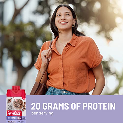 SlimFast Protein Shake, Chocolate- 20g Protein, Meal Replacement Shake