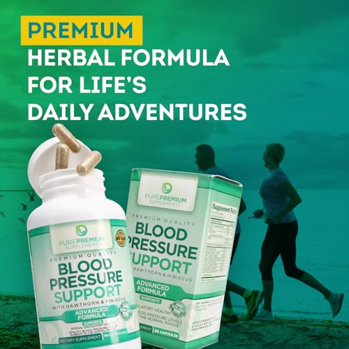 PurePremium Blood Pressure Support Supplement with Hawthorn, Hibiscus & Garlic Extract PurePremium Supplements