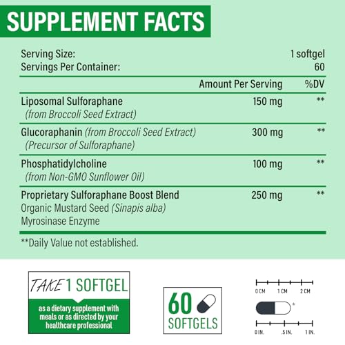 Osasuna Liposomal Sulforaphane 450MG, Maximum Absorption,180 Softgel