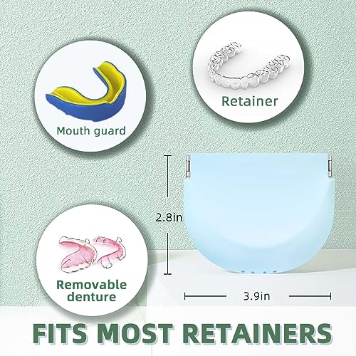 Silicone Retainer Case Soft Upgraded Cute Aligner Case Slim Partial Denture Case Container UZKEW