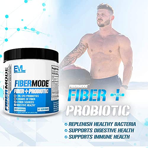 Evlution Nutrition FiberMode Fiber Plus Probiotic - 5 Grams of Fiber, Digestive Health