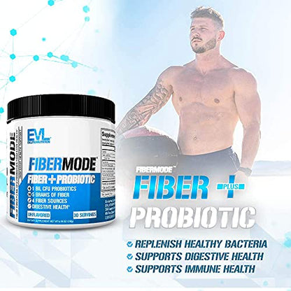 Evlution Nutrition FiberMode Fiber Plus Probiotic - 5 Grams of Fiber, Digestive Health