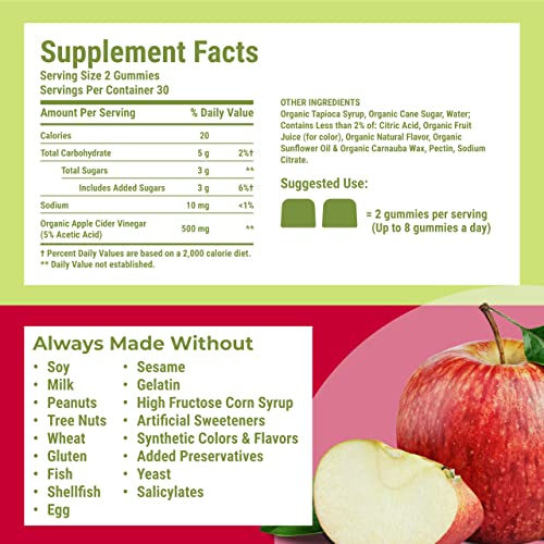 Hyland's Naturals Organic Apple Cider Vinegar Blast Gummies, Digestive Health Suppor