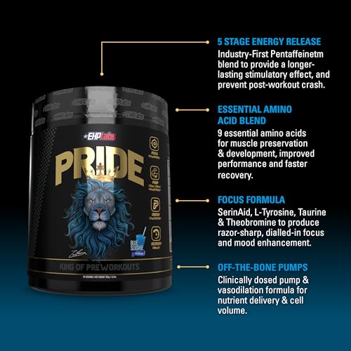 EHP Labs Pride Pre Workout Powder Energy Supplement - Sugar Free Preworkout for Men