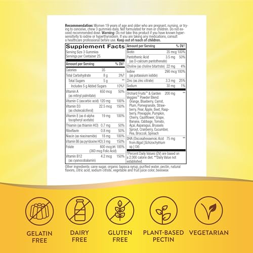 Nature's Way Alive! Complete Premium Prenatal Gummy Multivitamin, High Potency Folate Nature's Way