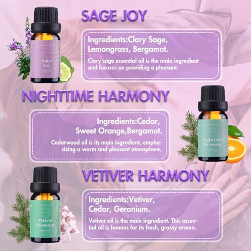 WECONA Essential Oils for Diffusers For Home - Dreamland Slumber Aromatherapy Oils Set WECONA