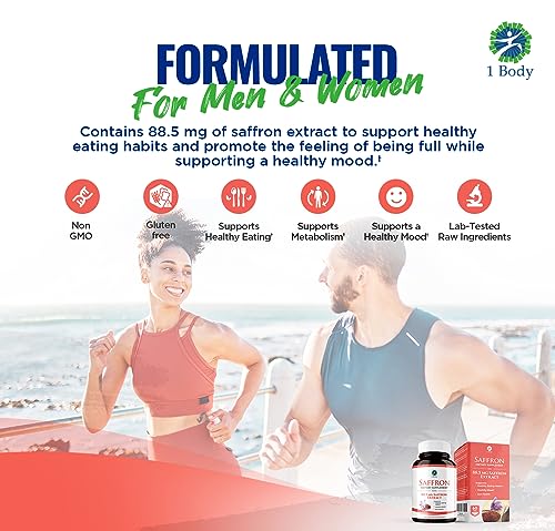 1 Body Saffron Extract 8825 – Antioxidant & Mood Support Saffron Supplement