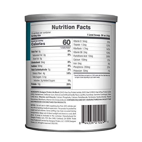 Designer Wellness, Designer Lite, Low Calorie Natural Protein, Prebiotic Fiber, Key Vitamins Designer Protein
