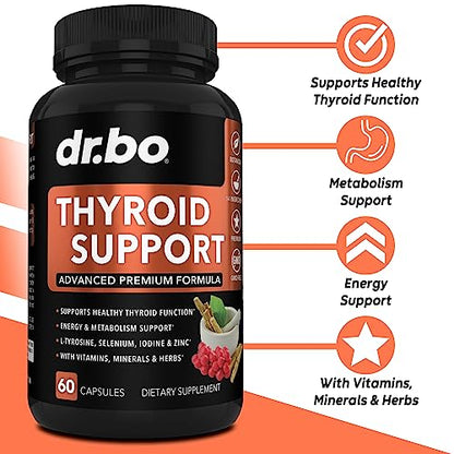 Thyroid Support for Women & Men Supplement - Natural Metabolism, Mood & Energy Enhancer