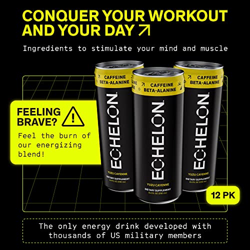 Echelon Pre-Workout Energy Drink - 12-Pack, Yuzu Cayenne - Peak Performance