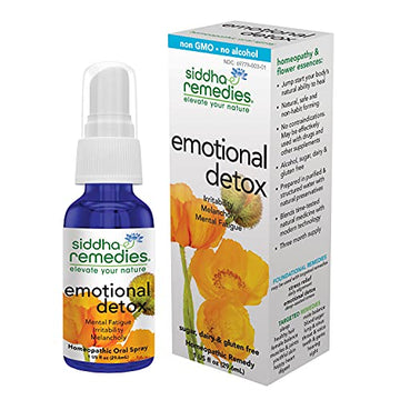 Siddha Remedies Emotional Detox Homeopathic Oral Spray for Melancholy, Irritability