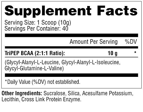 Metabolic Nutrition - TRIPEP - Tri-Peptide Branch Chain Amino Acid, BCAA Powder Metabolic Nutrition