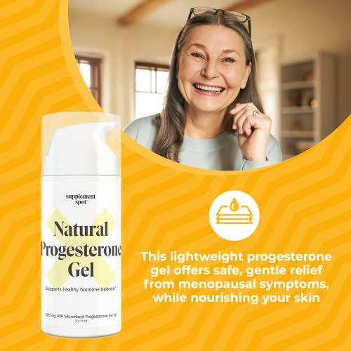 Supplement Spot Progesterone Gel for Women - Water Based USP Progesterone Gel Supplement Spot